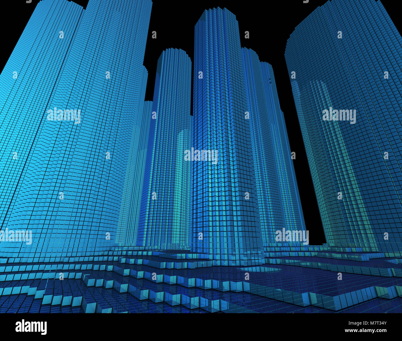 La trasmissione dei dati in rete, grande per lo storage dei dati, la tecnologia del futuro Foto Stock