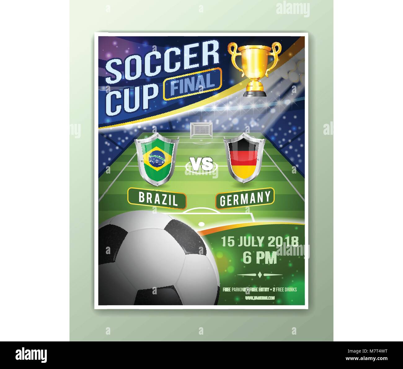 Soccer Football Poster Illustrazione Vettoriale