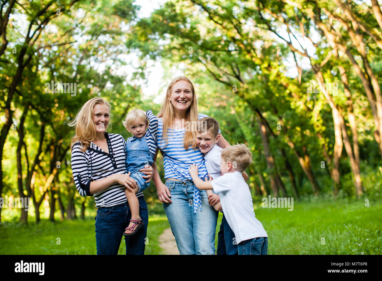 La famiglia felice photosession Foto Stock