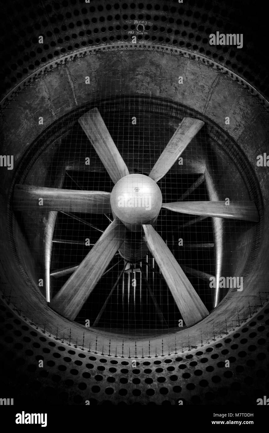 Il 24ft a bassa velocità in galleria del vento costruita nel 1917 Farnborough, utilizzato per testare le proprietà areodynamic del tempo di guerra piani che ivi compresa la Hawker Hurricane Foto Stock