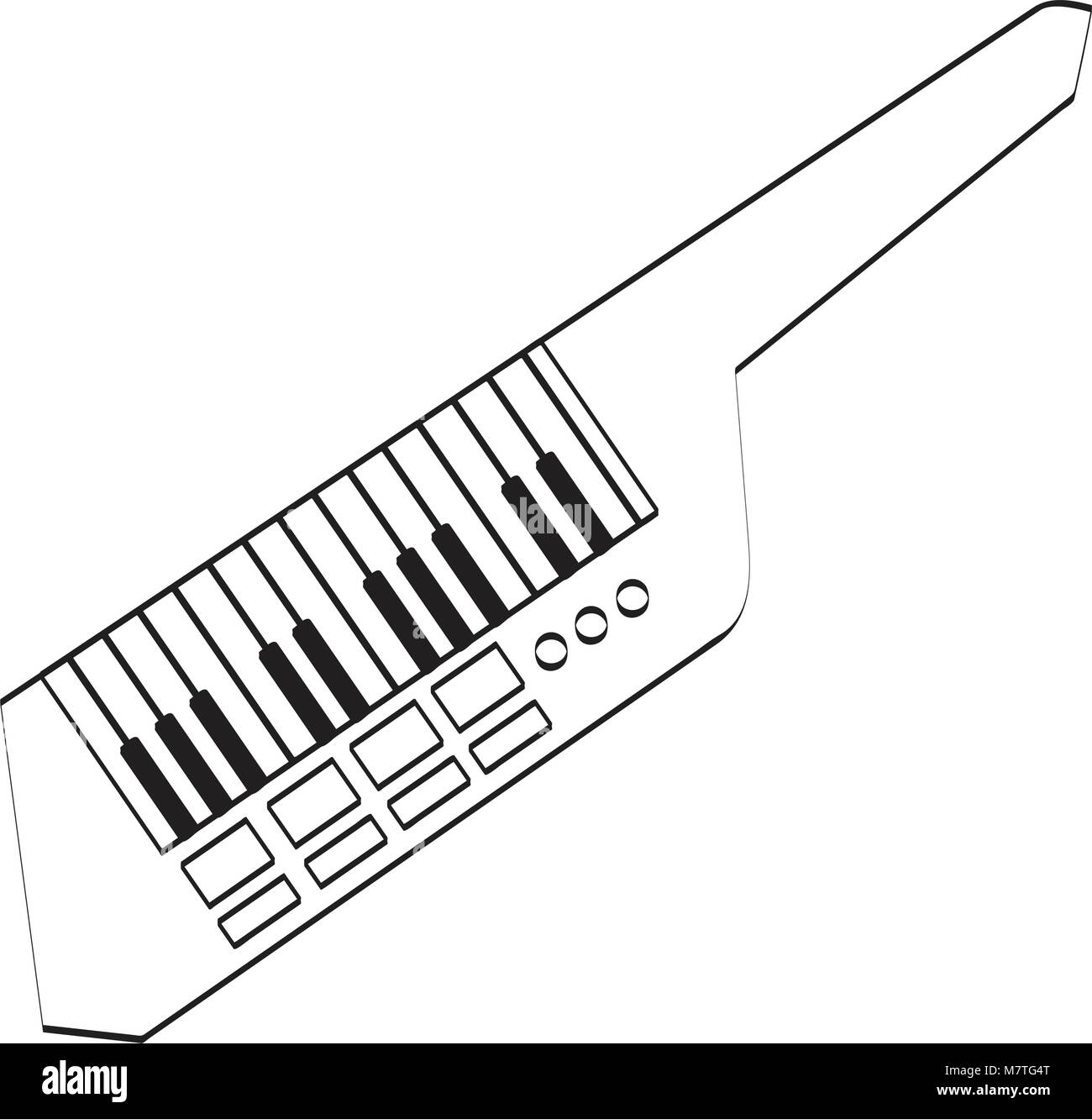 Isolato keytar icona. Strumento musicale Illustrazione Vettoriale