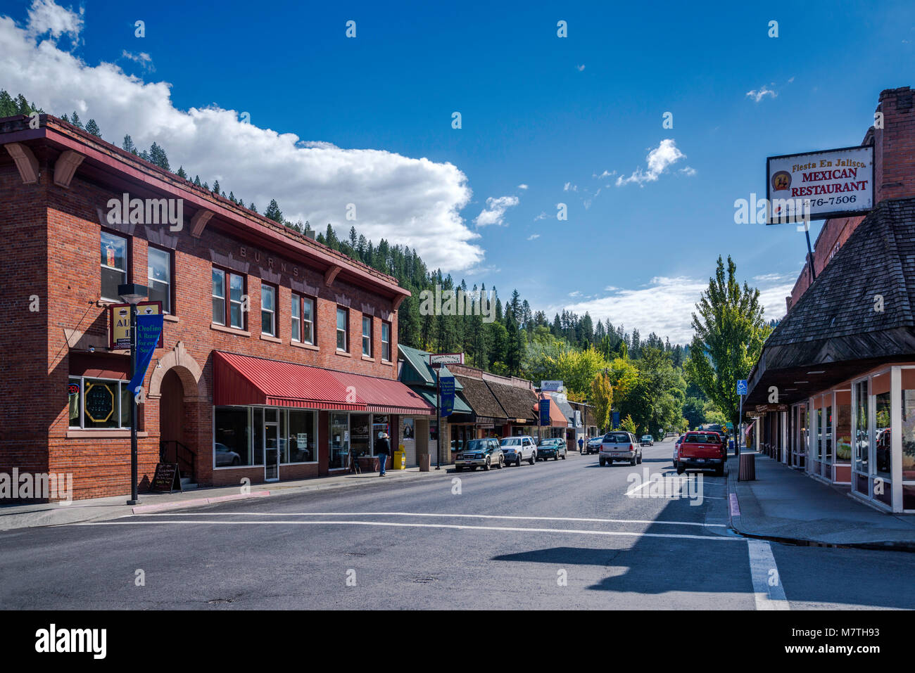 Johnson Avenue in Orofino, passaggio a Nord Ovest Scenic Byway, Idaho, Stati Uniti d'America Foto Stock