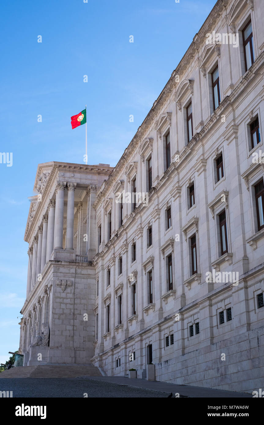 Bella storica e tradizionale casa del parlamento europeo a Lisbona, Portogallo Foto Stock