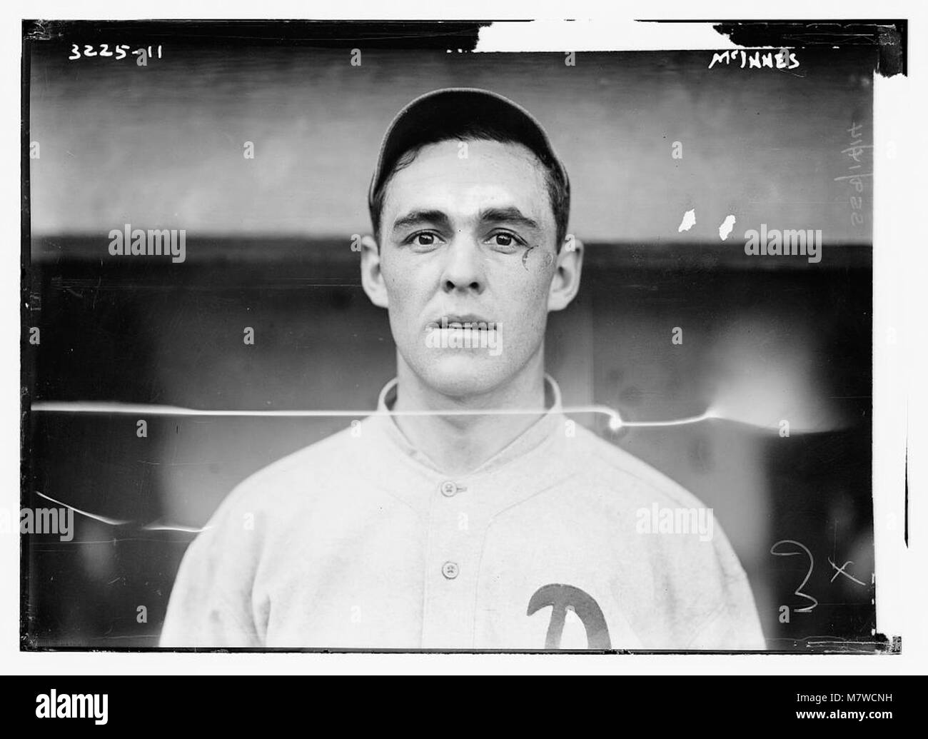 Un ritratto di Stuffy McInnis, un importante giocatore di baseball dei primi anni del XX secolo, che rappresenta i Philadelphia Athletics durante la sua carriera di successo nella Major League Baseball. Foto Stock