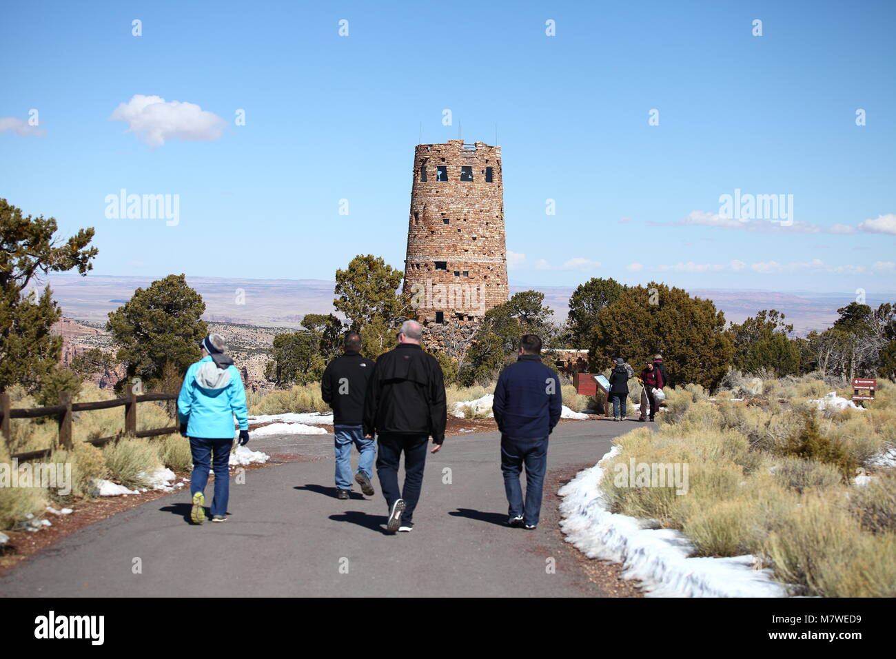 Il Grand Canyon in Arizona negli Stati Uniti comprende questa torre di avvistamento sul lato est del parco nazionale. Foto Stock