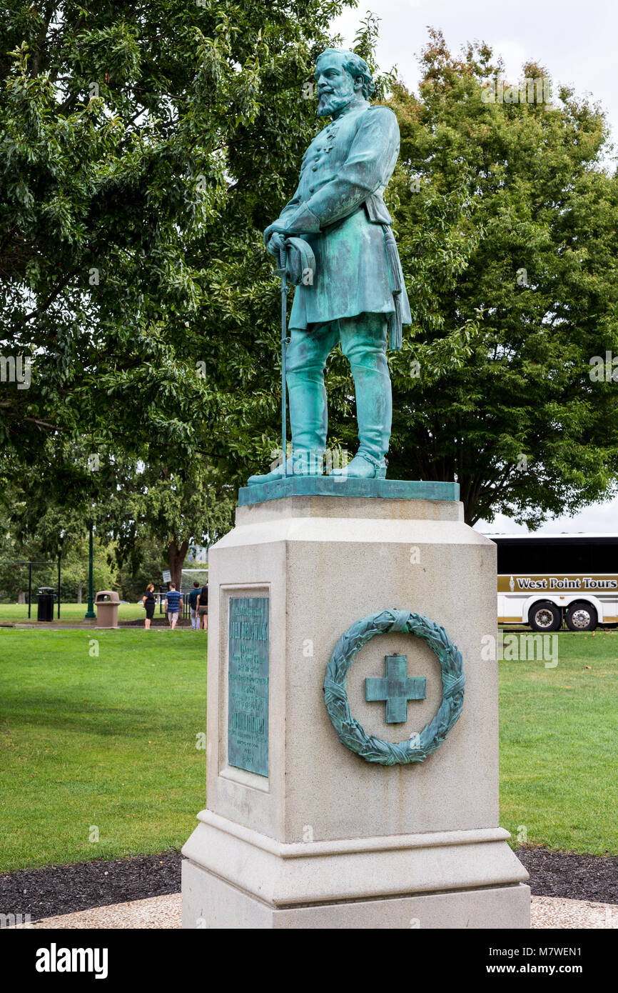 New York, Stati Uniti d'America. Il generale John Sedgwick statua, West Point, U.S. Accademia militare. Foto Stock