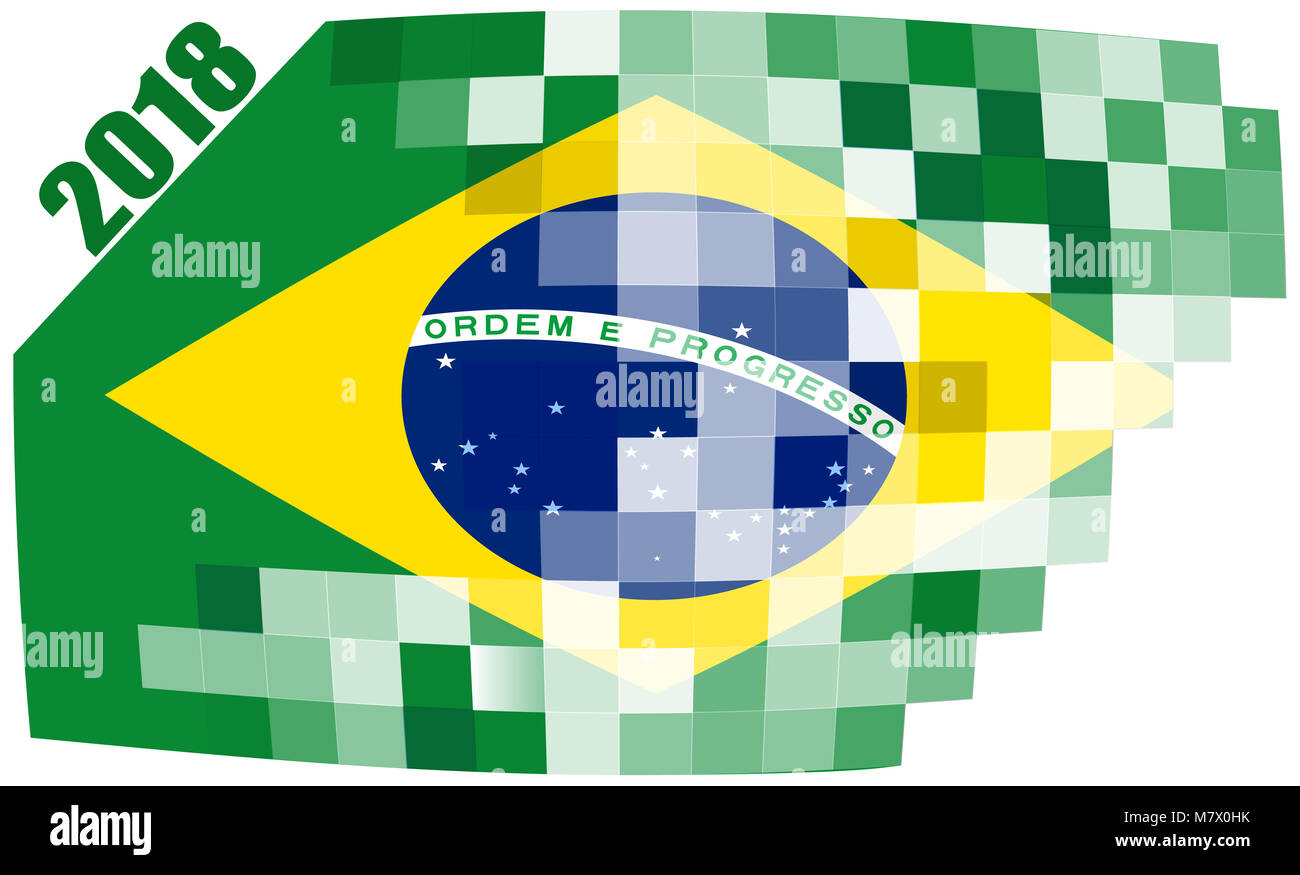Abstract bandiera brasiliana - Mosaico Foto Stock