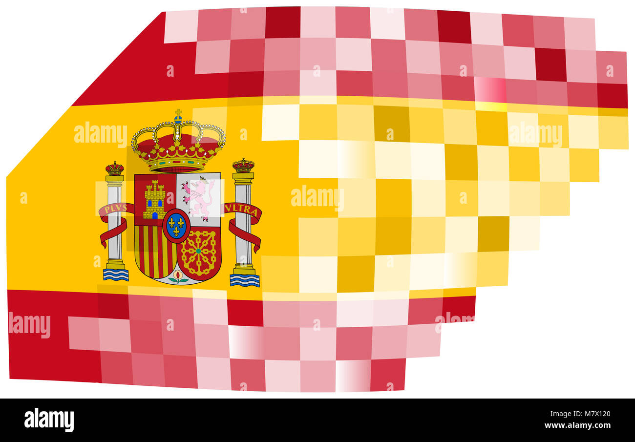 Abstract Spanish flag appare come un mosaico Foto Stock