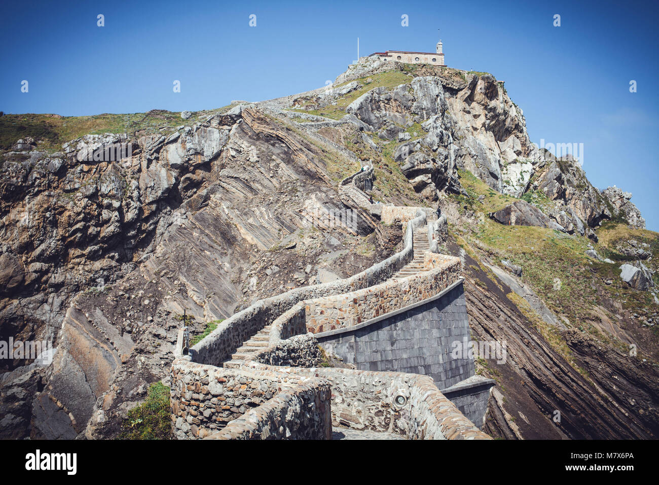 Spagna, Bermeo, Biscaglia, Paese Basco Spagnolo: Eremo di San Juan de Gaztelugatxe Foto Stock