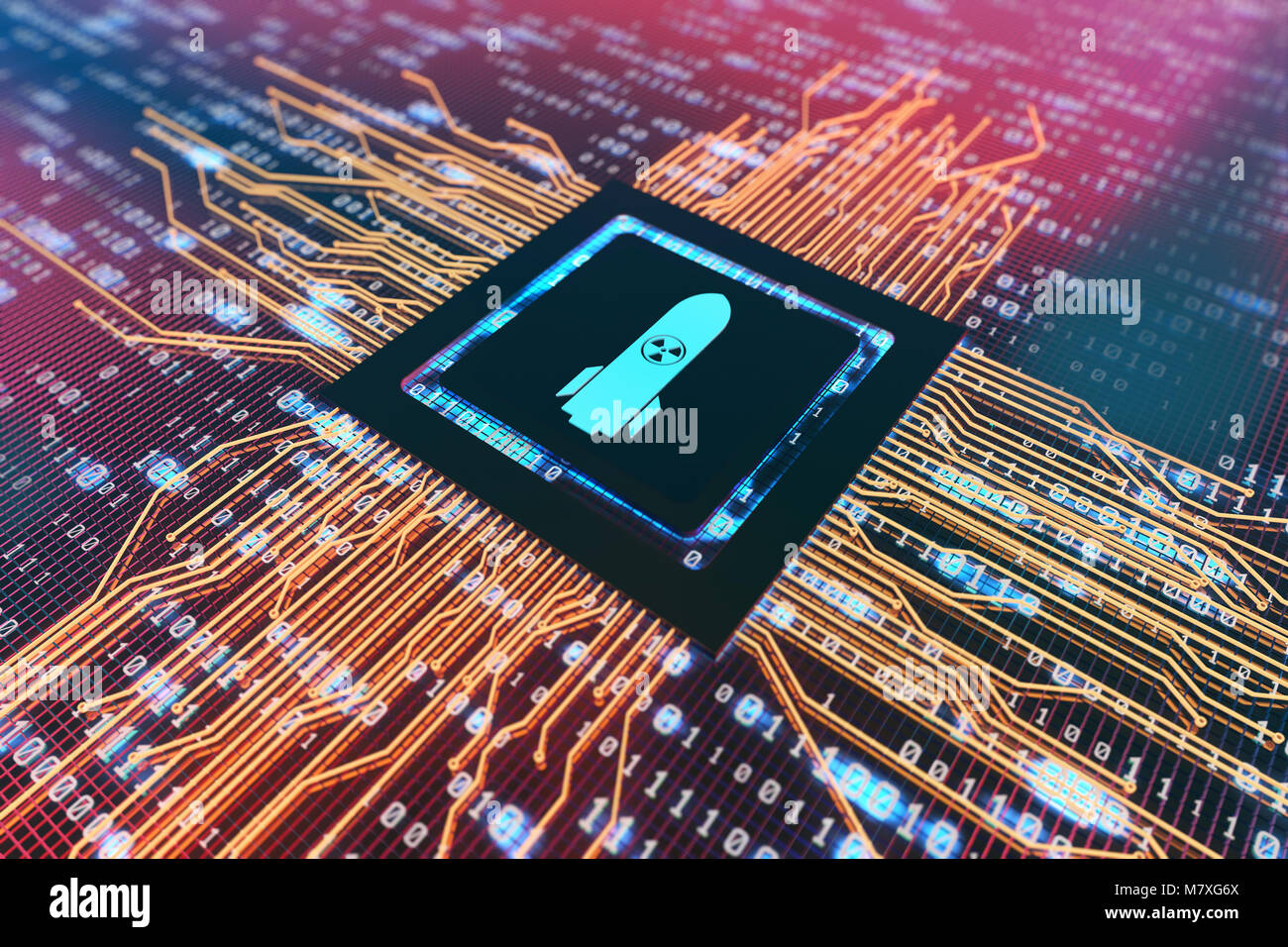 La tecnologia elettronica, schede di circuito e CPU, rete dati di trasferimento, finanza tecnologica Foto Stock