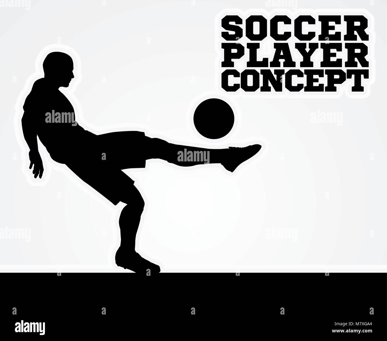 Soccer Football Player Concept Silhouette Illustrazione Vettoriale