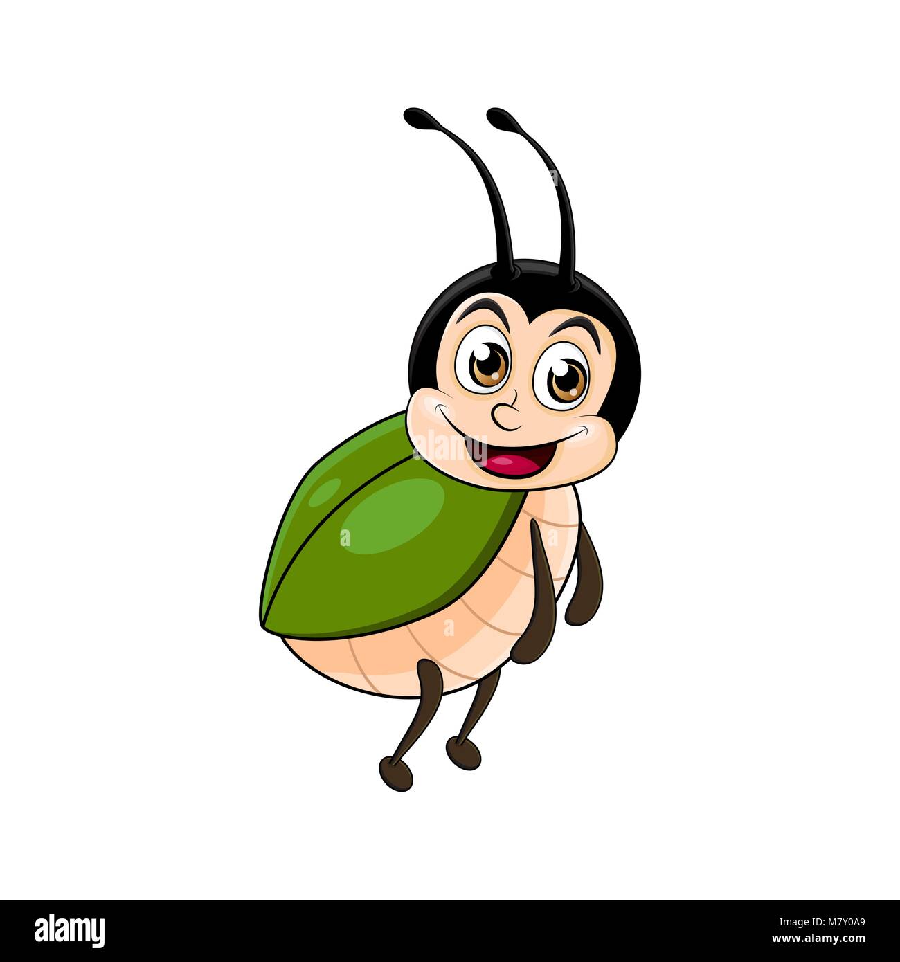 Beetle cartoon design isolato su sfondo bianco Illustrazione Vettoriale