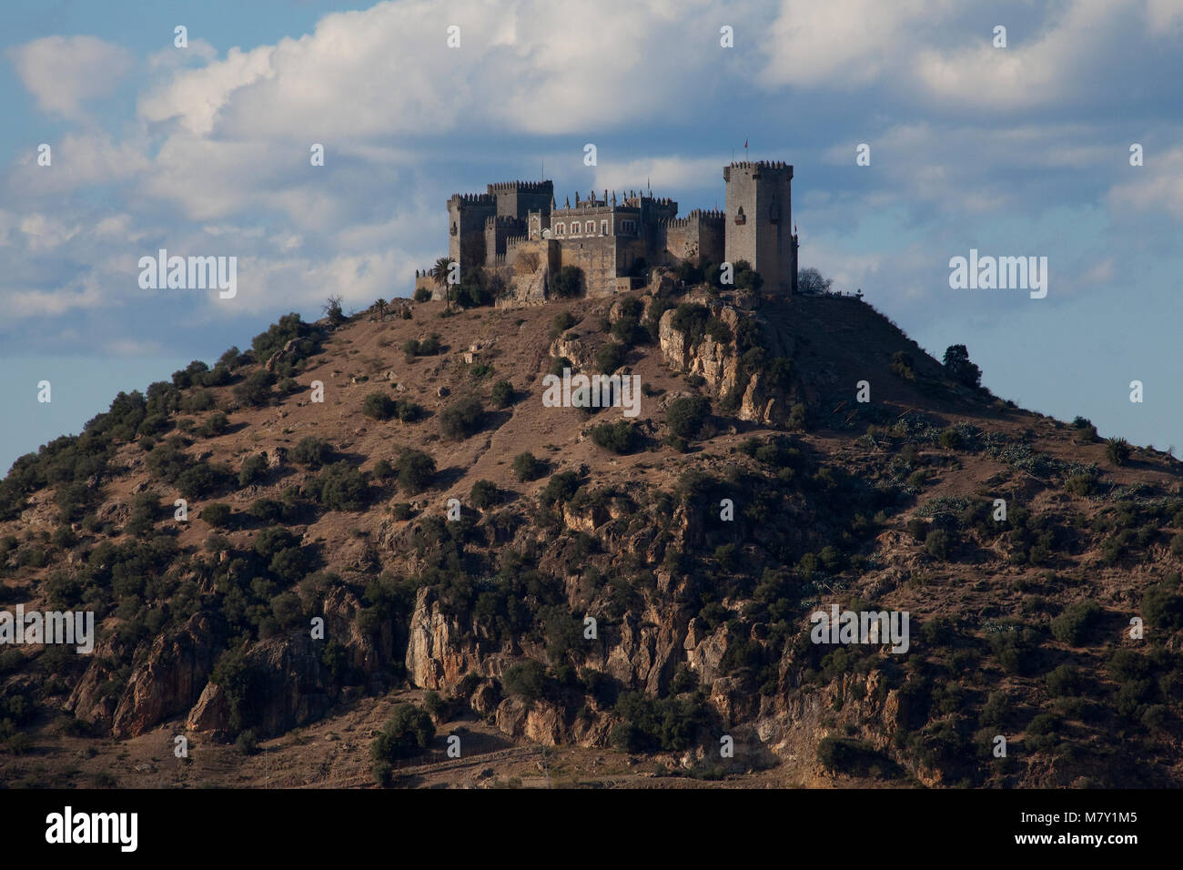 Almódovar del Rio, Castillo de la Floresta. Ansicht von Südosten Foto Stock