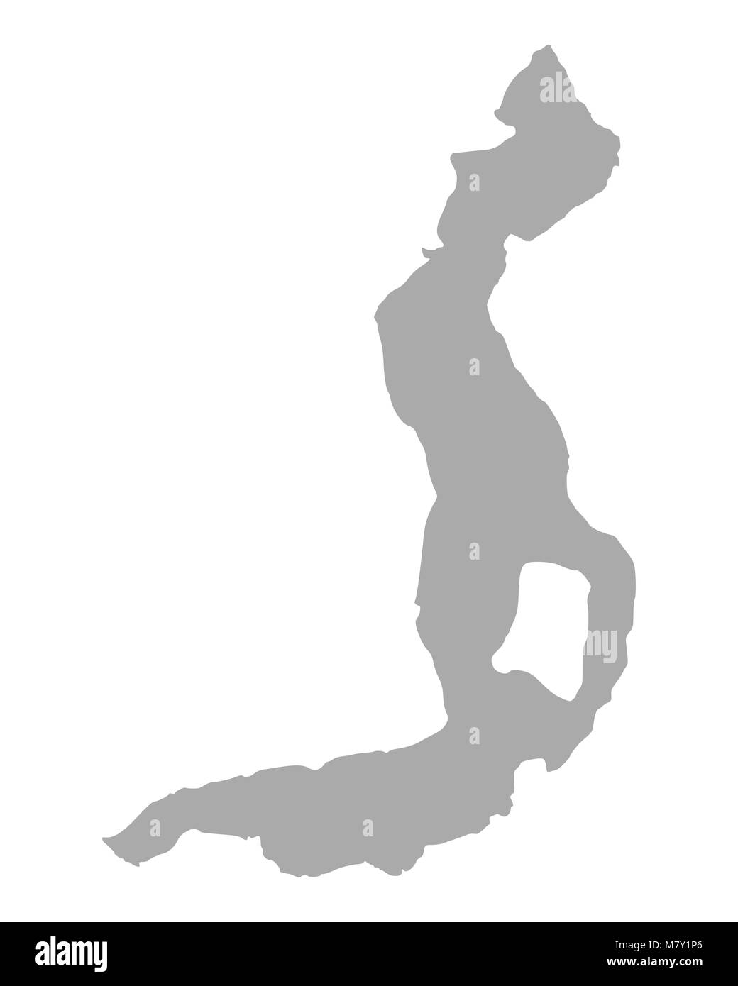 Mappa del lago d'Iseo Foto Stock