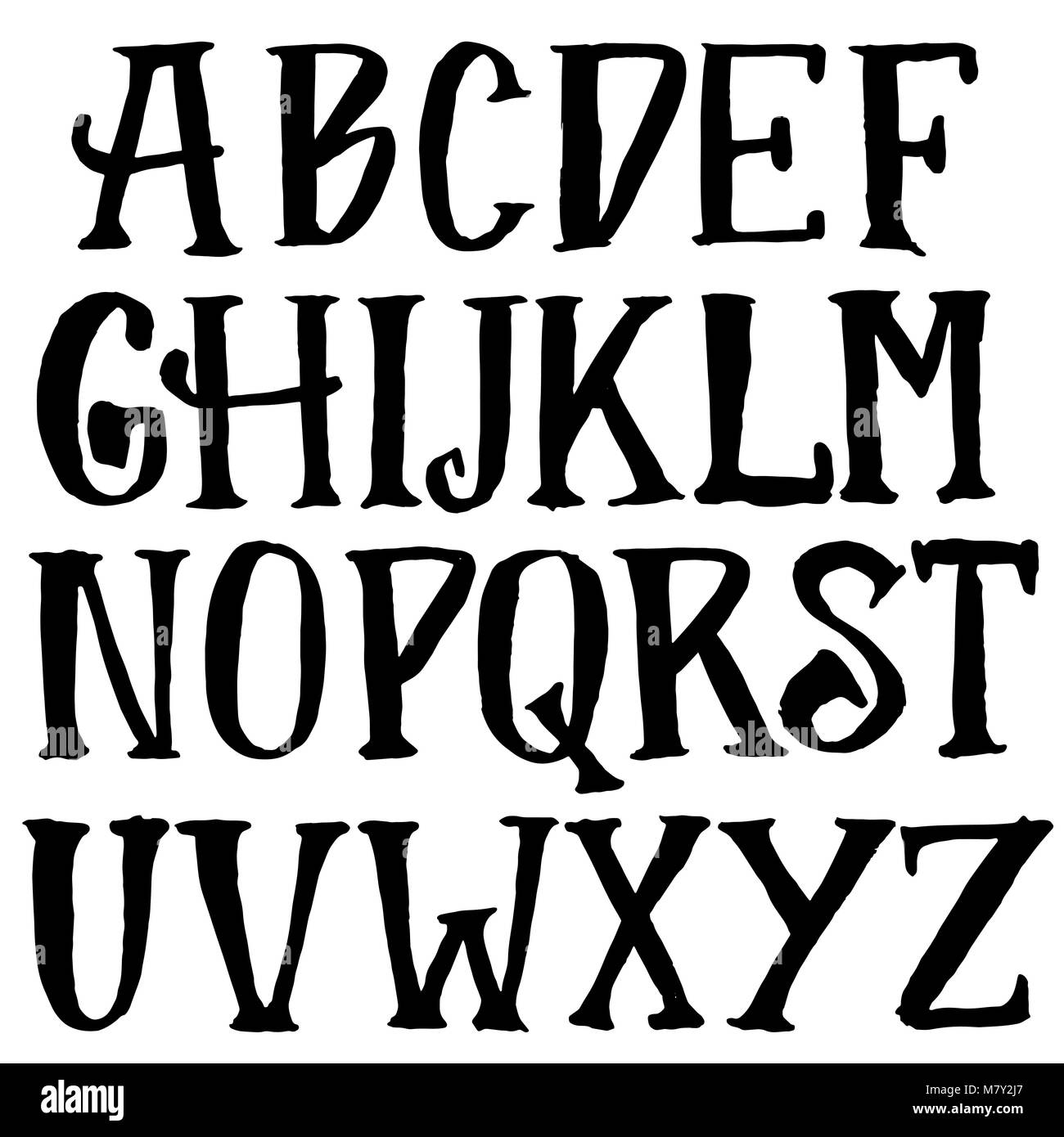 Grunge whiskey vintage font. Vecchio display artigianali skript. Spazzola moderna etichetta scritte. Vettore illustrazione tipografia. Illustrazione Vettoriale