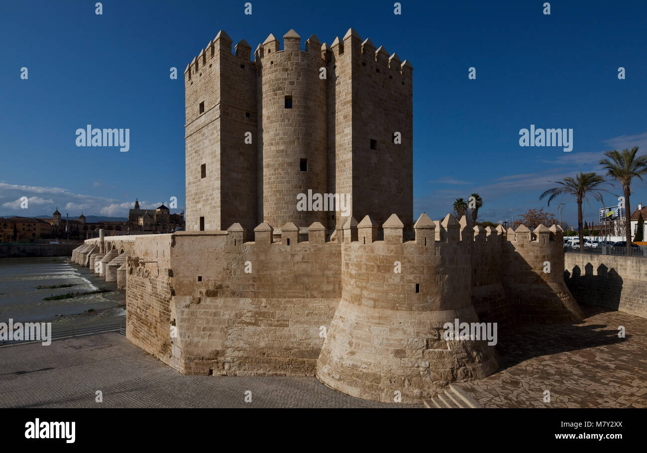 Cordoba, Calahorra-Turm. Museum der drei Kulturen Ansicht von Süden hinten links Kathedrale Foto Stock