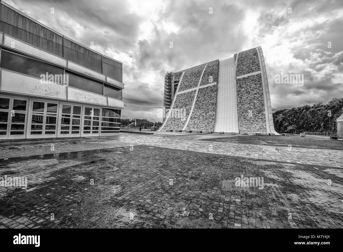 Architettura contemporanea,Museo,città della cultura della Galizia, Cidade da cultura de Galicia, di Peter Eisenman, Santiago de Compostela,Galizia,Spagna Foto Stock