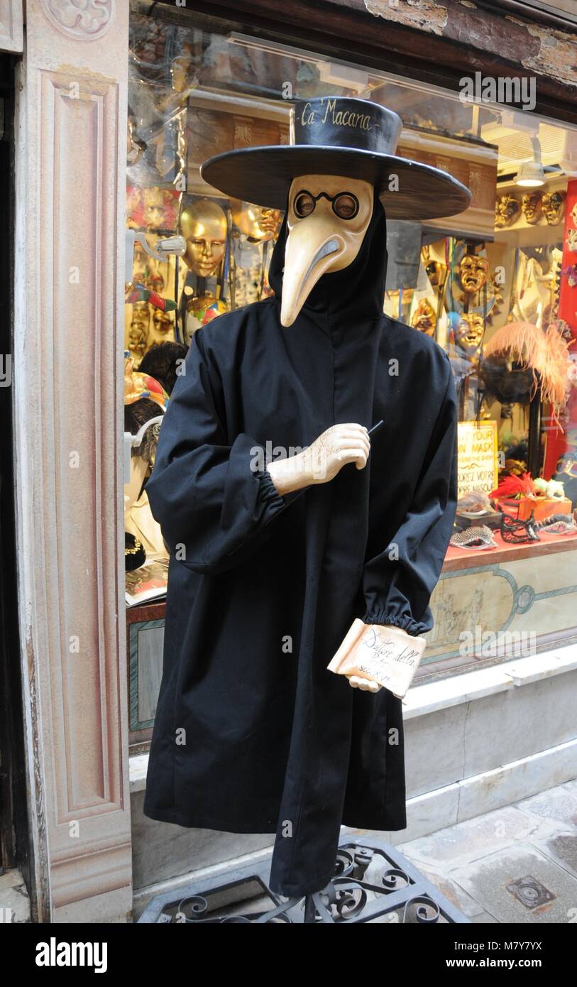 Il costume di carnevale del medico della peste, Venezia, Italia. Foto Stock