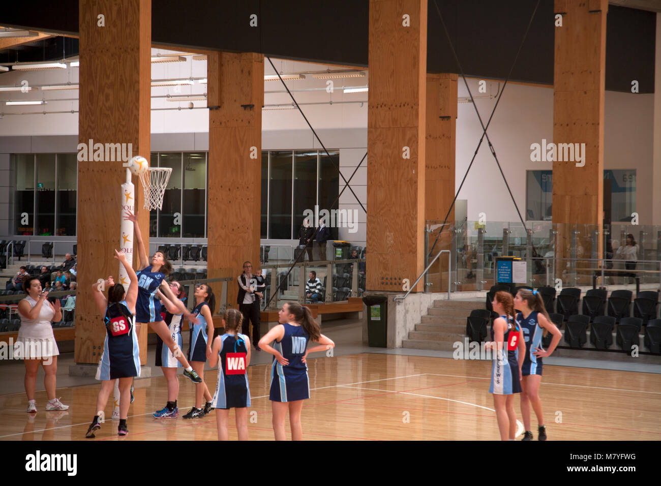 Netball corrispondono quaycenter Sydney Olympic Park sydney New South Wales AUSTRALIA Foto Stock