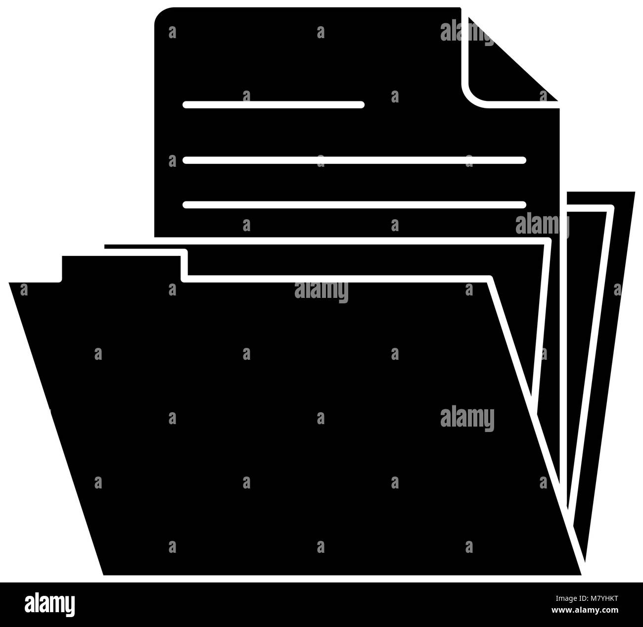 La cartella di file icona isolato Illustrazione Vettoriale