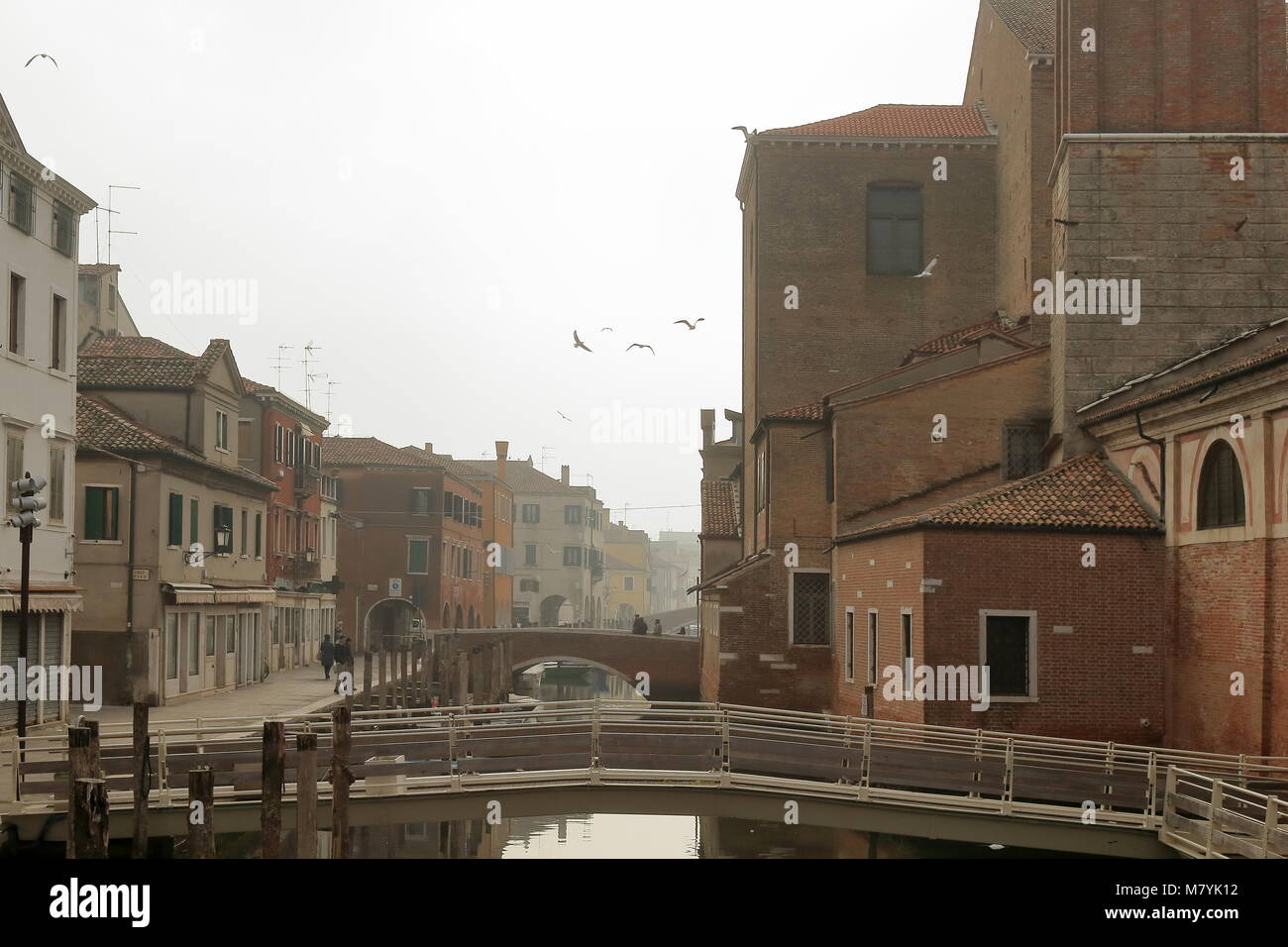 Chioggia, Italia - 28 gennaio 2018. La città di Chioggia centro storico della città. Canal Vena con barche. Foto Stock