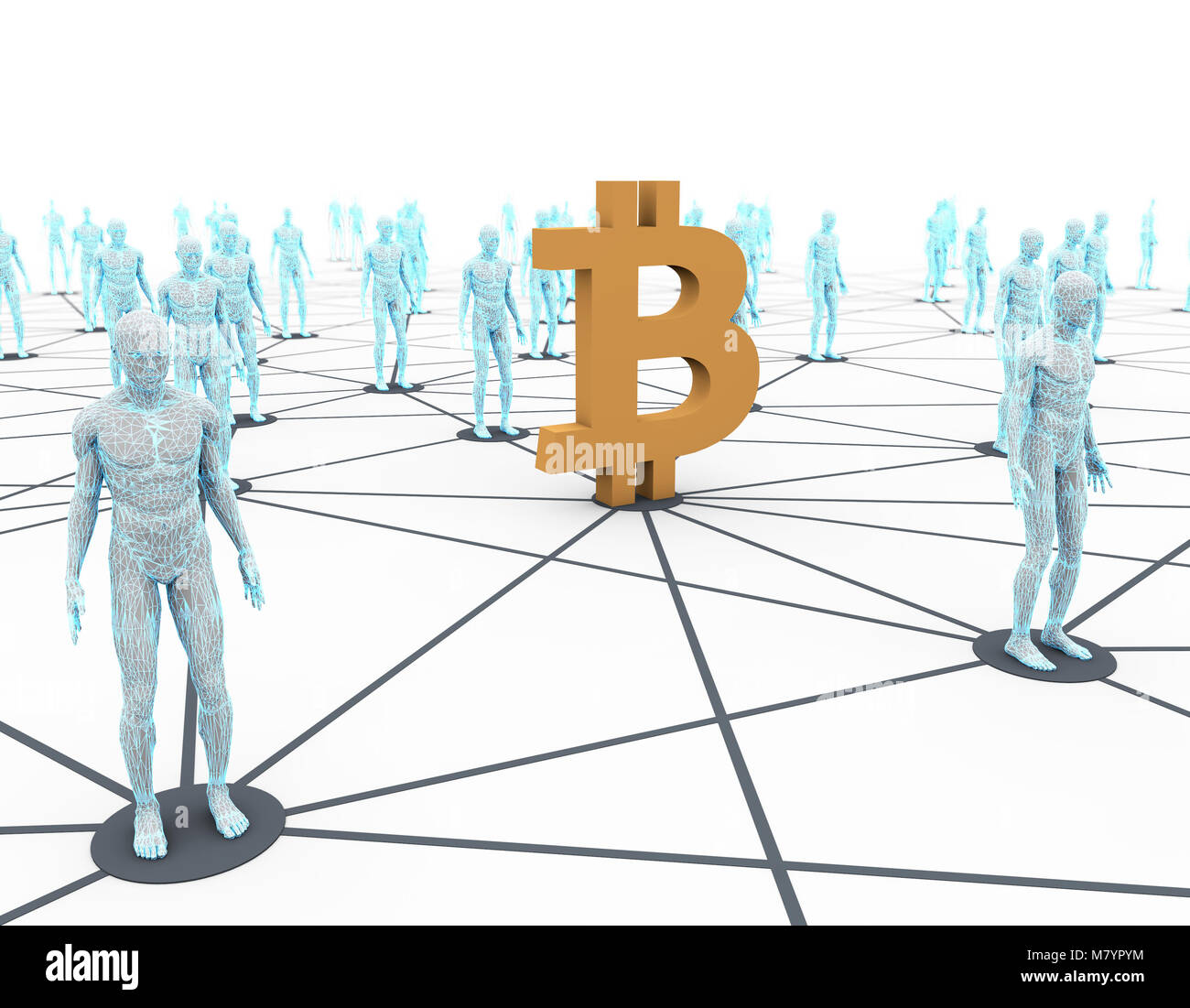 Cyber moneta virtuale Bitcoin, il pagamento on-line, internet crittografato finance Foto Stock