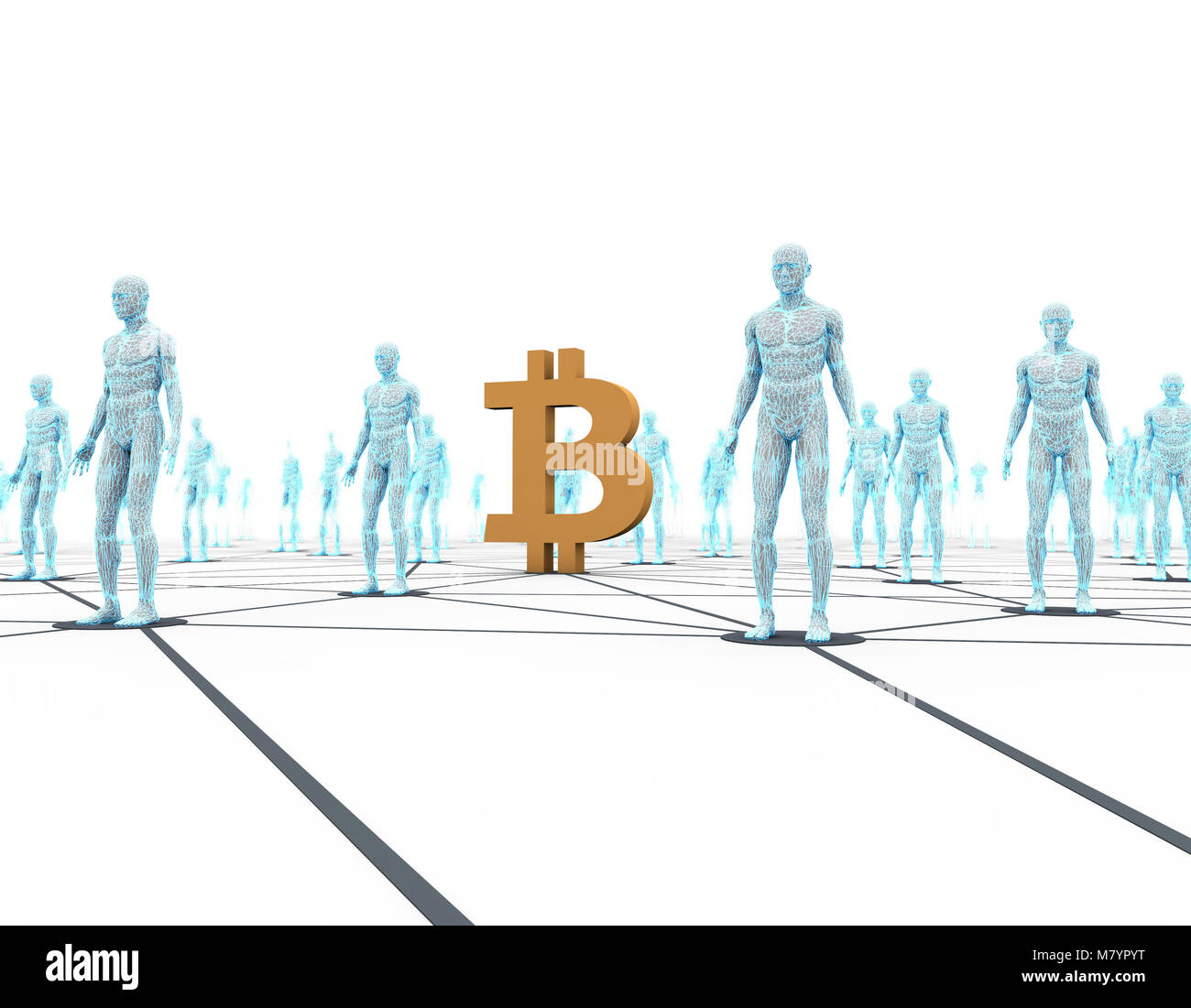 Cyber moneta virtuale Bitcoin, il pagamento on-line, internet crittografato finance Foto Stock