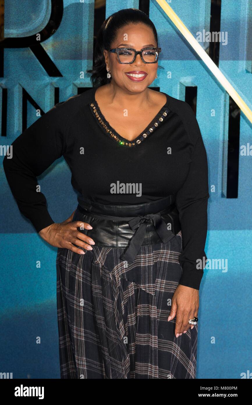Londra, Regno Unito. 13 Mar, 2018. Oprah Winfrey assiste una grinza nel tempo Premiere Europeo - Londra, UK (13/03/2018) | utilizzo del credito in tutto il mondo: dpa picture alliance/Alamy Live News Foto Stock