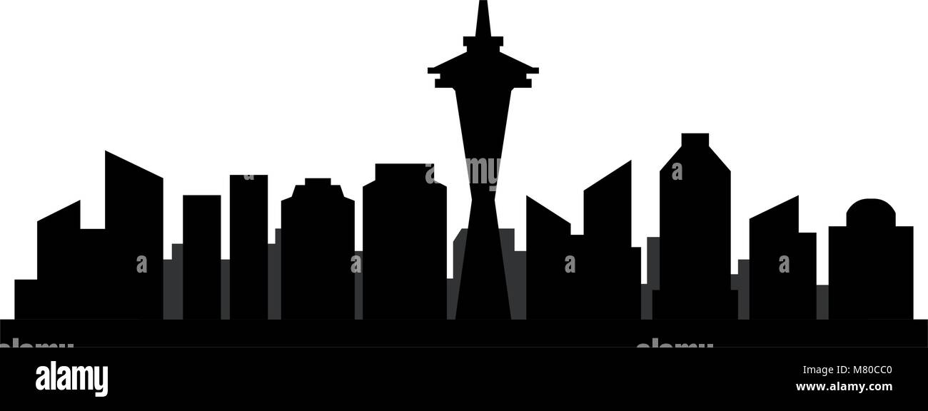 Orizzonte di Seattle Illustrazione Vettoriale