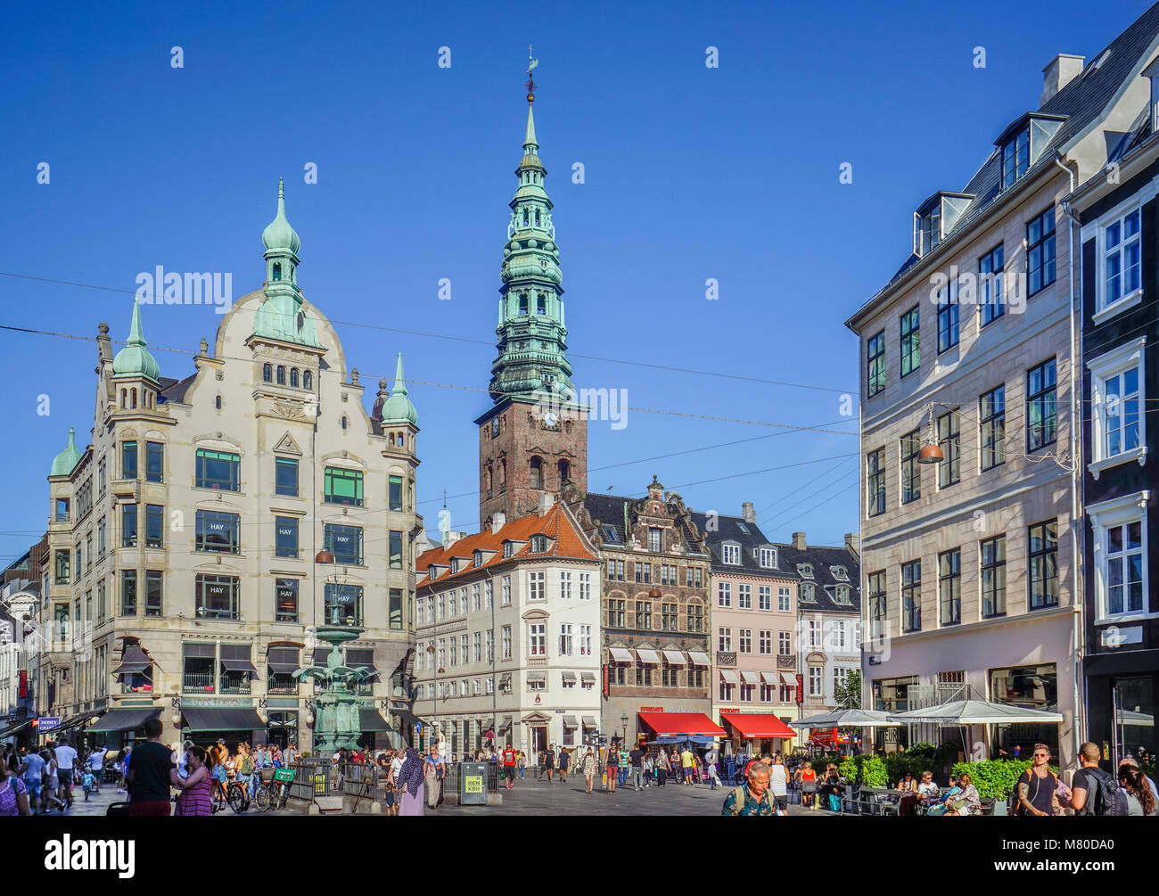 La Danimarca, la Zelanda, Copenaghen, vista di Amanger Square nel cuore di Copenhagen Foto Stock