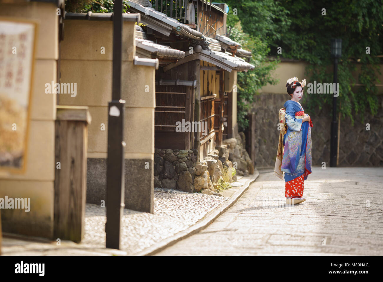 Giapponese Geisha Maiko isolato Foto Stock