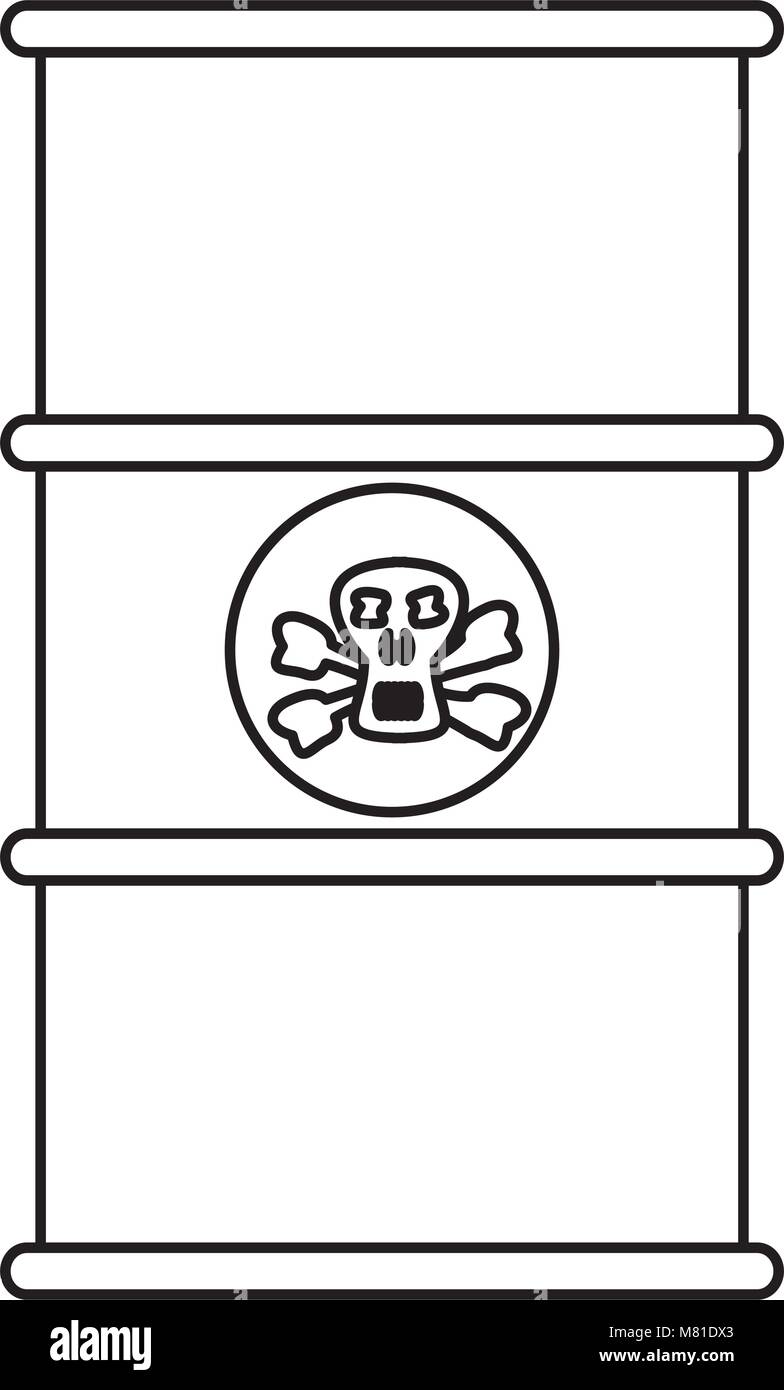 Rifiuti tossici icona della camera su sfondo bianco, illustrazione vettoriale Illustrazione Vettoriale