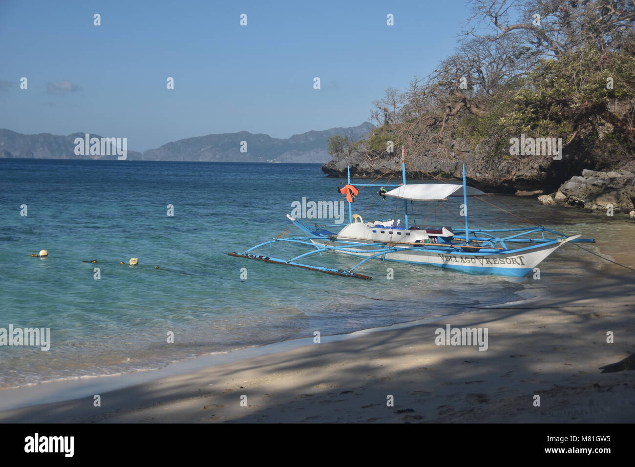 Sette Commando spiaggia di El Nido, PALAWAN FILIPPINE Foto Stock