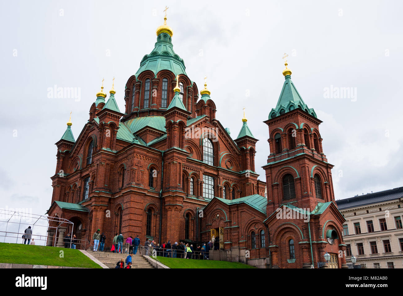 Helsinki, Finlandia. Agosto 26, 2017. Vista del orientale Uspenski Cattedrale Ortodossa Foto Stock