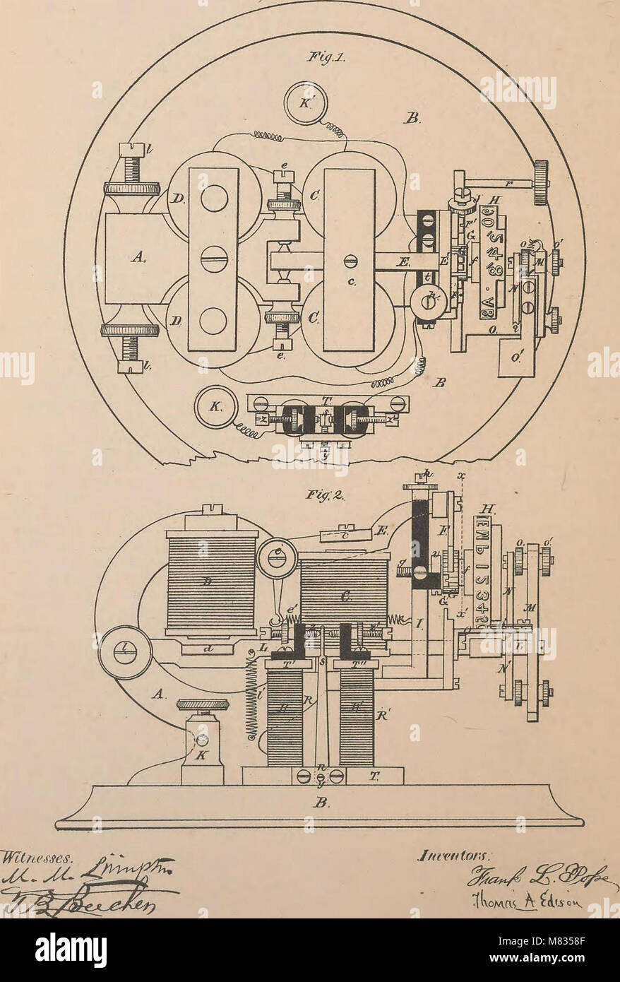 Raccolta di brevetti degli Stati Uniti ha concesso a Thomas A. Edison, 1869-1884 (1869) (14776457293) Foto Stock