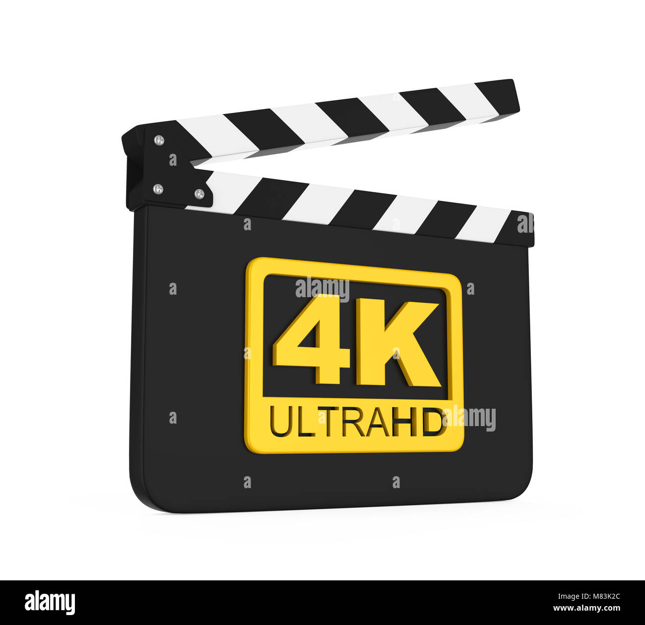 Filmato ardesia con 4K Ultra icona HD isolato Foto Stock