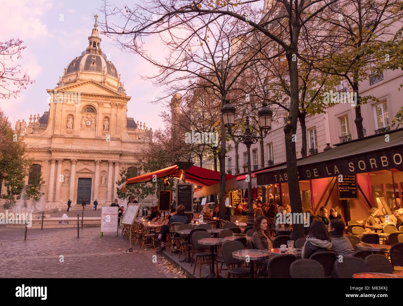 Place de la Sorbonne, Parigi, Francia Foto Stock