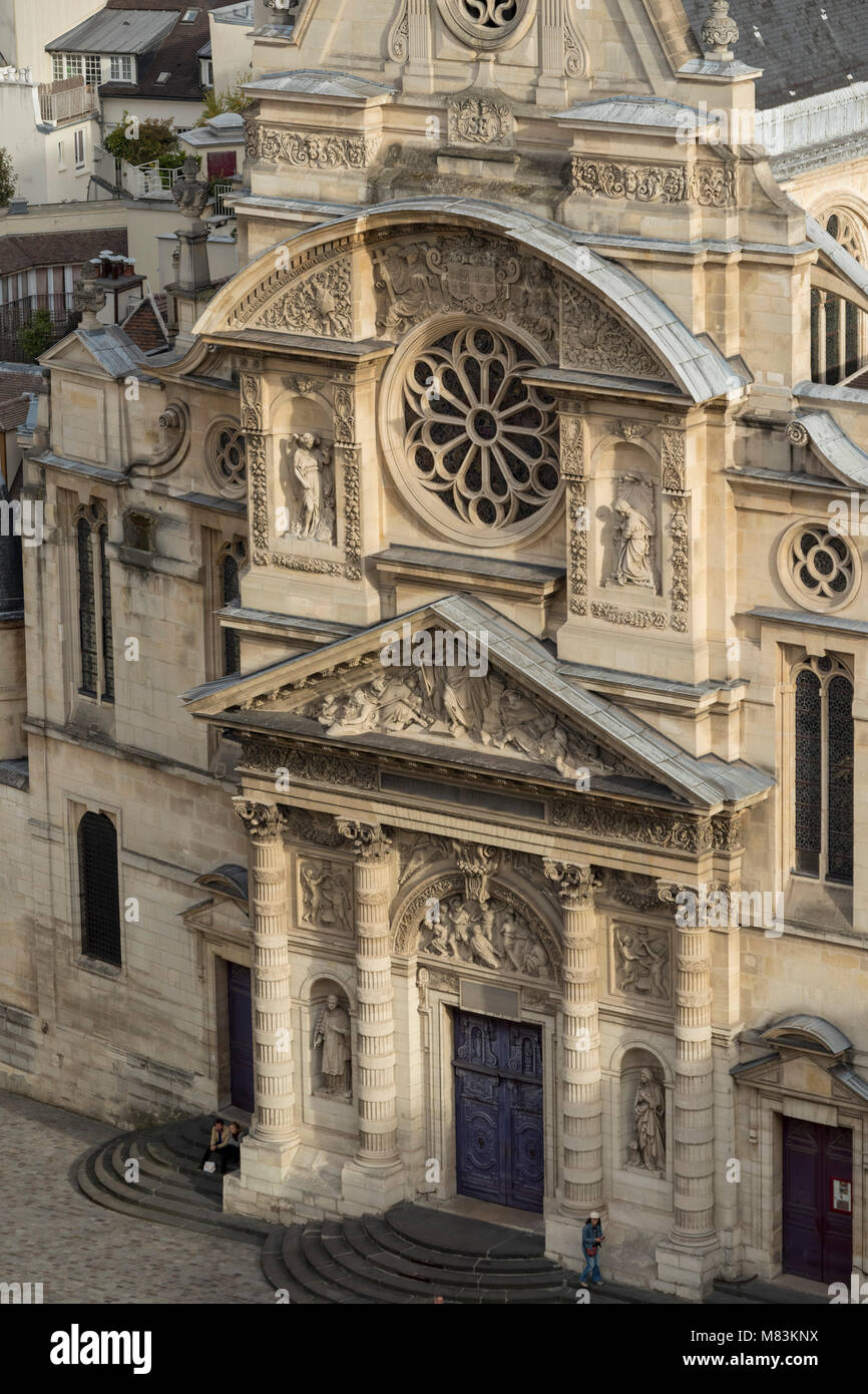 Vista di Saint-Étienne-du-Mont chiesa, Parigi, Francia Foto Stock