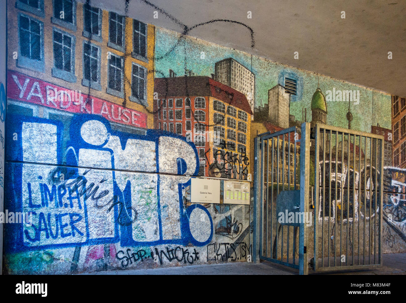 Grafitty a Berlino, Germania Foto Stock