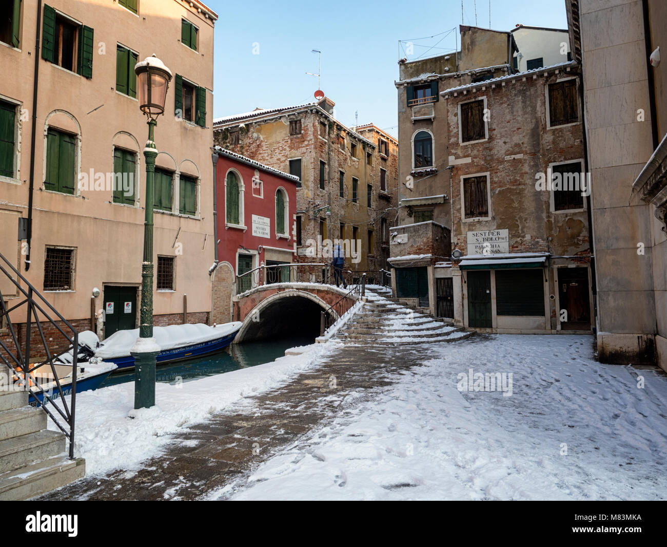 L'Italia, in inverno: neve a Venezia Foto Stock