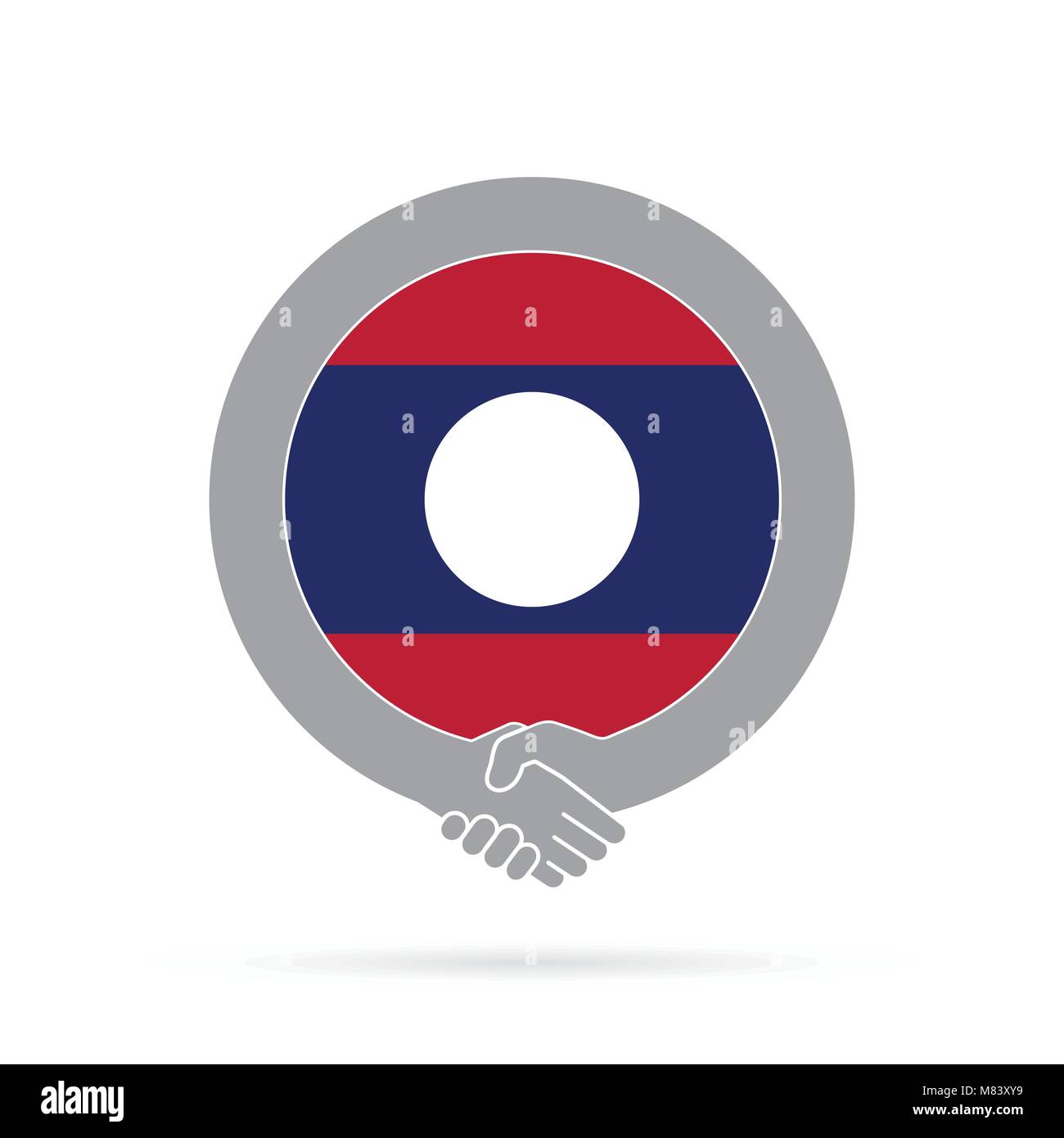 Bandiera Del Laos Progettazione D'ondeggiamento Della Bandiera 3D Il - Foto 3