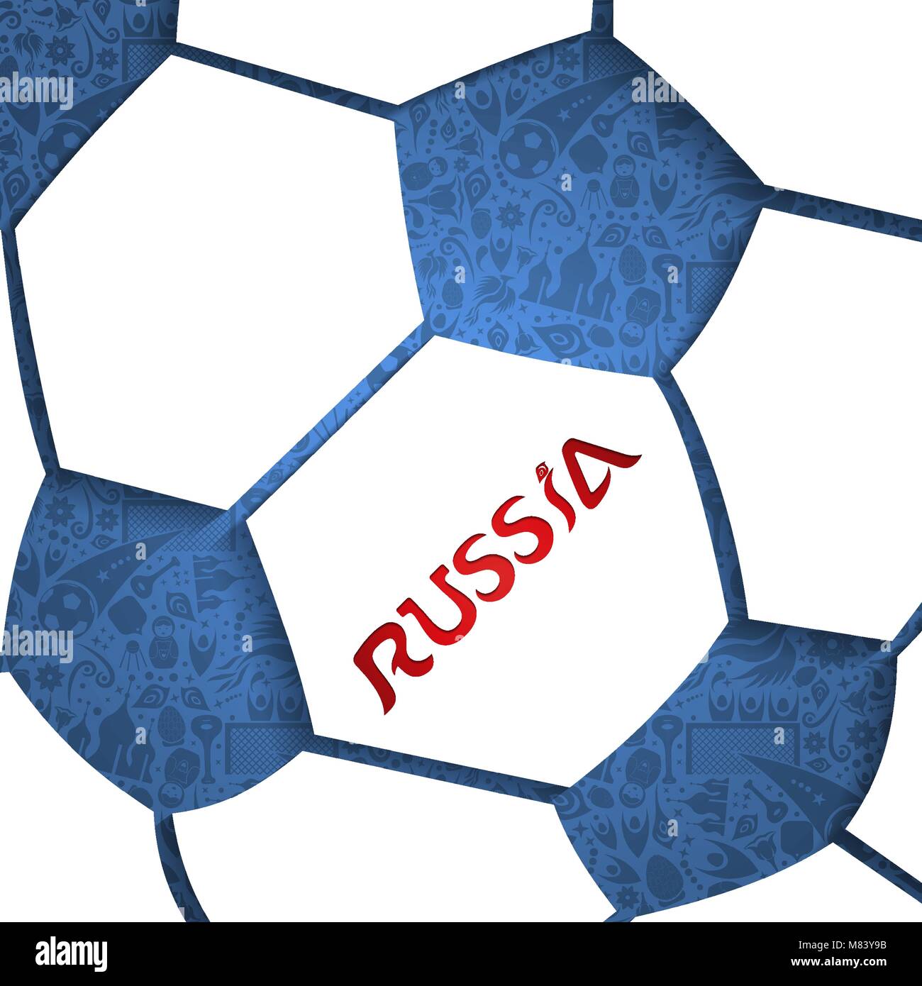 La Russia Pallone da calcio lo sfondo dell'illustrazione. EPS10 vettore. Illustrazione Vettoriale