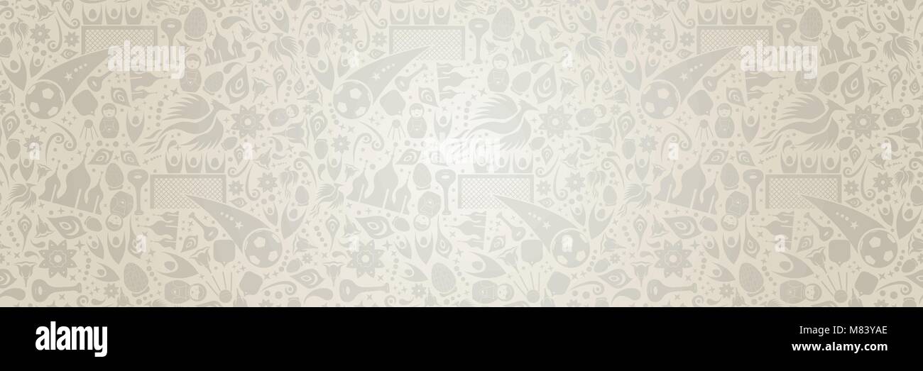 La Russia lo sfondo in moderno stile di tendenza con la tradizionale cultura russa simboli ideale per banner web. Wallpaper design pattern include landma mosca Illustrazione Vettoriale