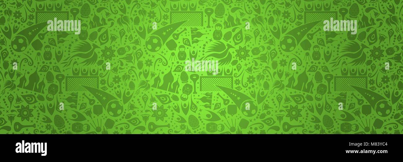 La Russia lo sfondo in moderno stile di tendenza con la tradizionale cultura russa simboli ideale per banner web. Wallpaper design pattern include landma mosca Illustrazione Vettoriale