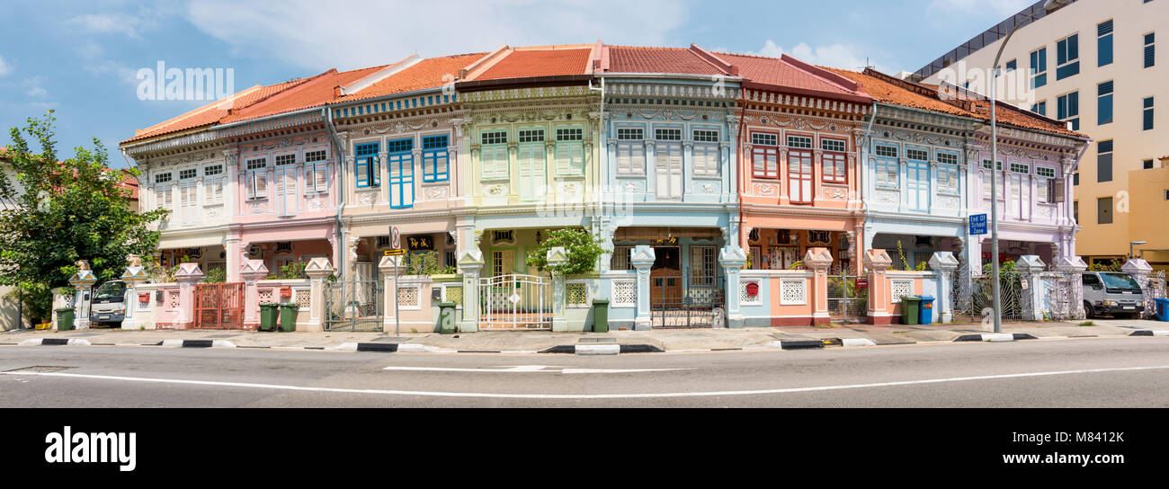 Negozio di patrimonio case lungo Joo Chiat Road Foto Stock
