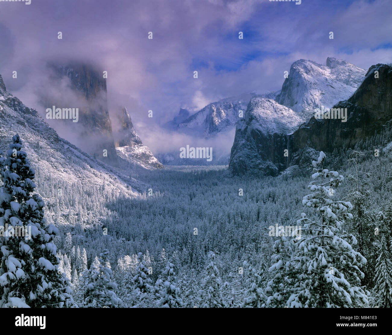 Cancellazione di tempesta, Yosemite Valley, il Parco Nazionale Yosemite in California Foto Stock