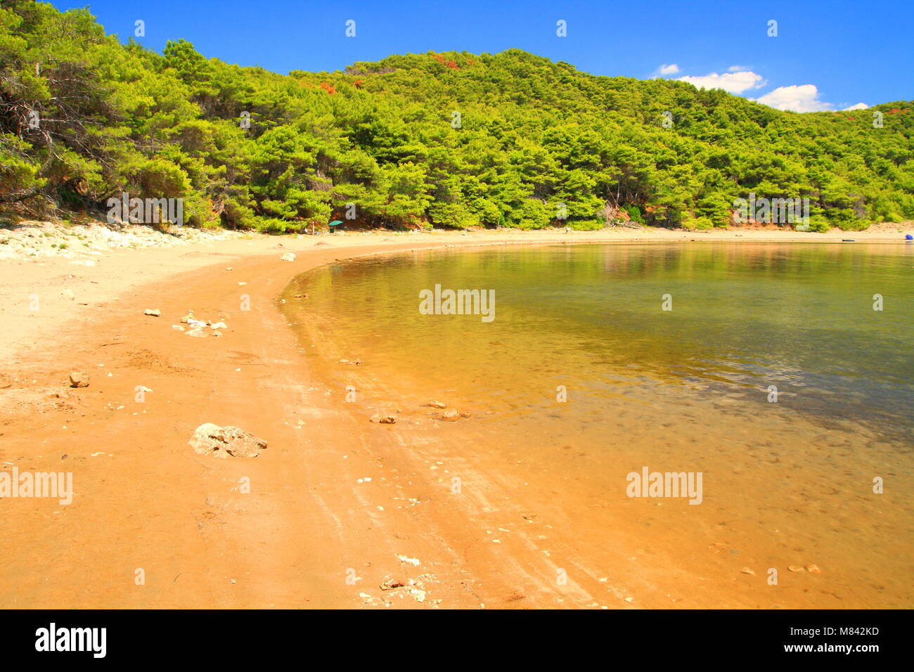 Spiaggia sabbiosa Saplunara sull isola di Mljet, Croazia Foto Stock