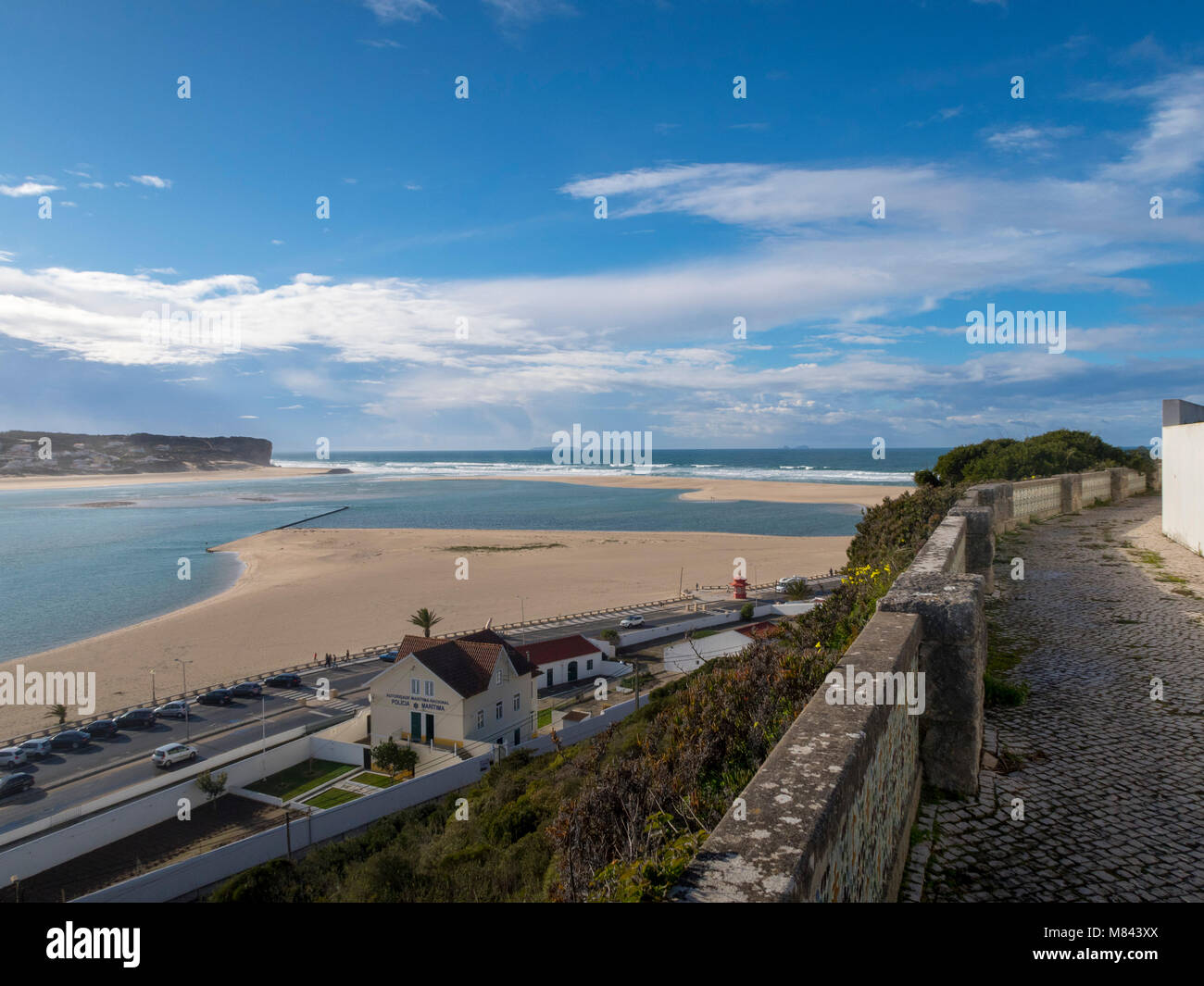 Spiaggia di Foz do Arelho, Portogallo, Europa Foto Stock