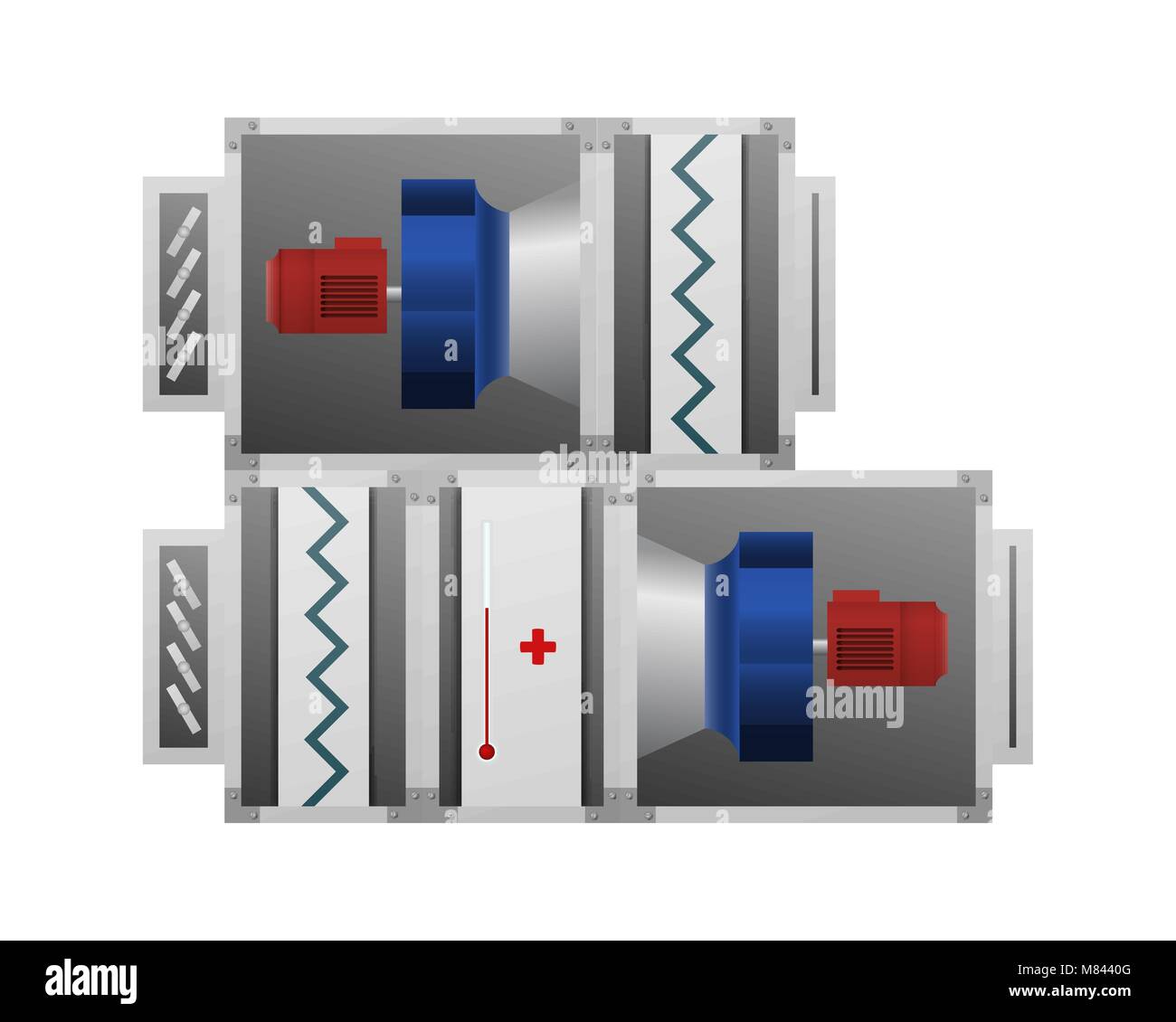 Unità di trattamento aria illustrazione vettoriale. Immagine tecnica. Illustrazione Vettoriale