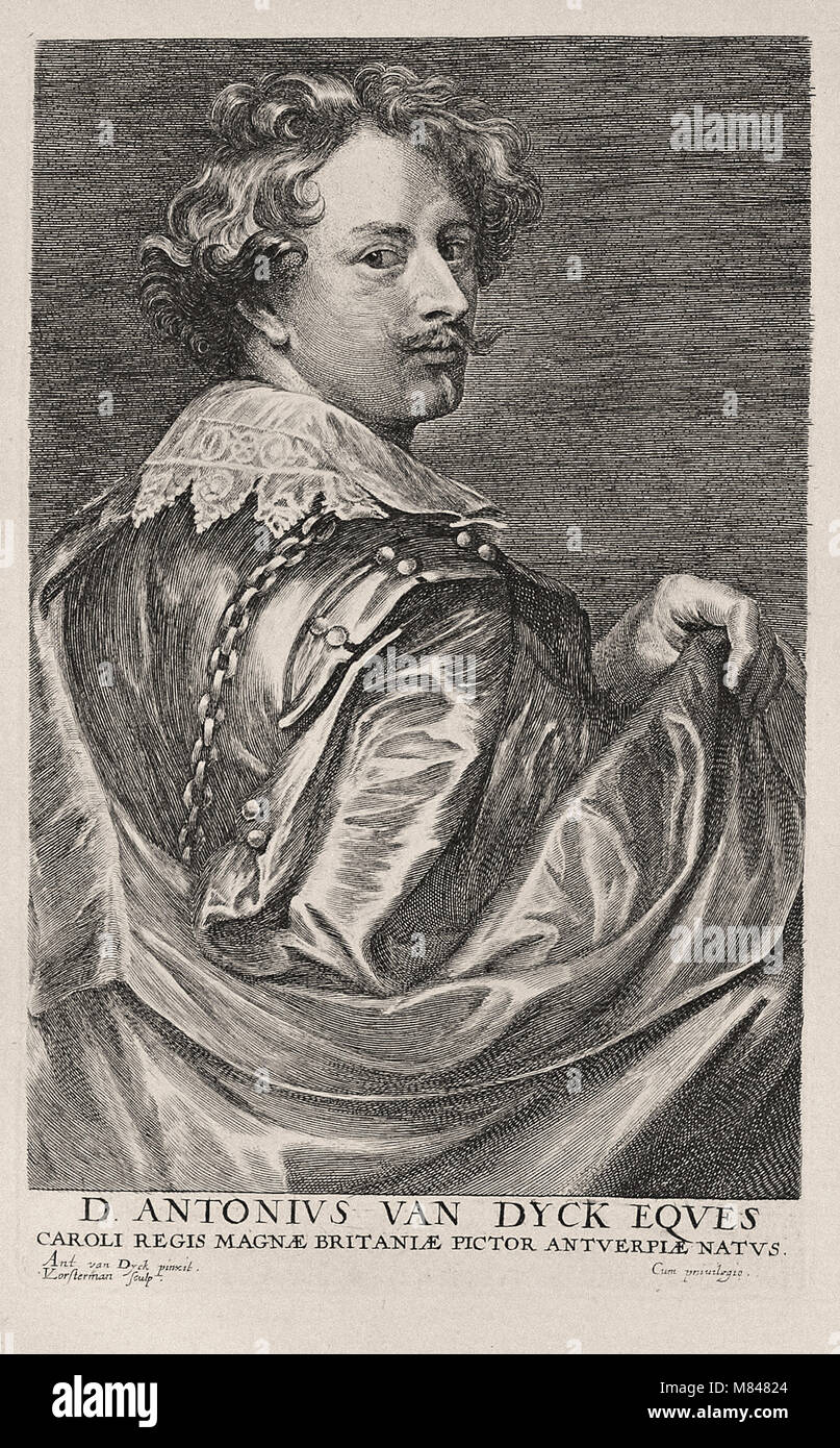 Paulus Pontius dopo Anthony van Dyck - Anthony van Dyck ritratto di auto Foto Stock